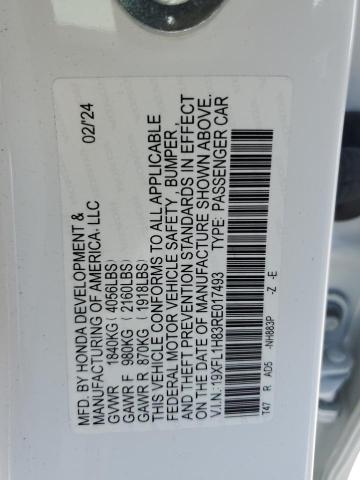 19XFL1H83RE017493 - 2024 HONDA CIVIC SPORT TOURING 白色 照片 13