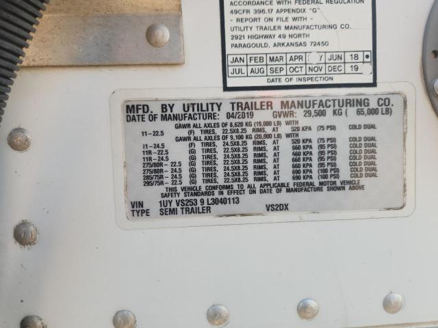 1UYVS2539L3040113 - 2020 UTILITY VS2DX WHITE photo 10