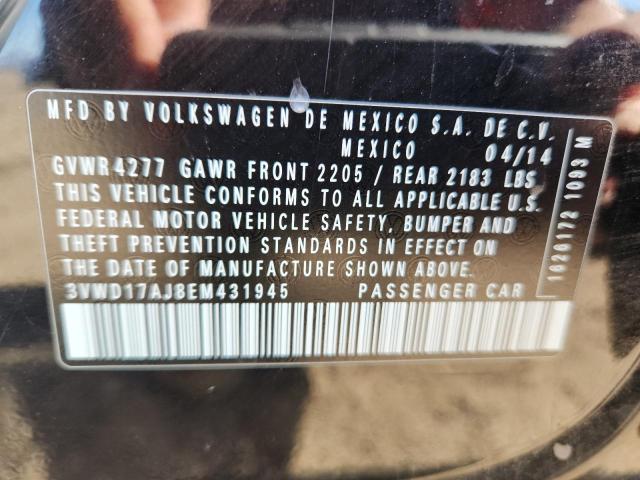 3VWD17AJ8EM431945 - 2014 VOLKSWAGEN JETTA SE BLACK photo 12