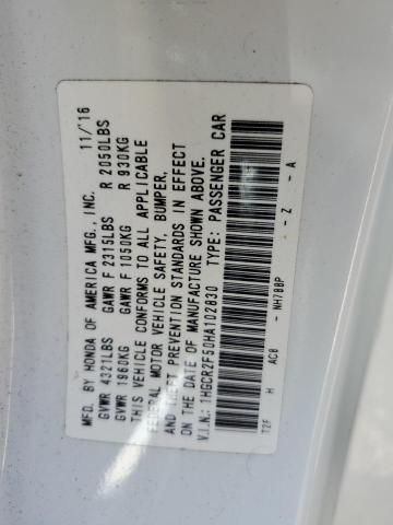 1HGCR2F50HA102830 - 2017 HONDA ACCORD SPORT Biały zdjęcie 12