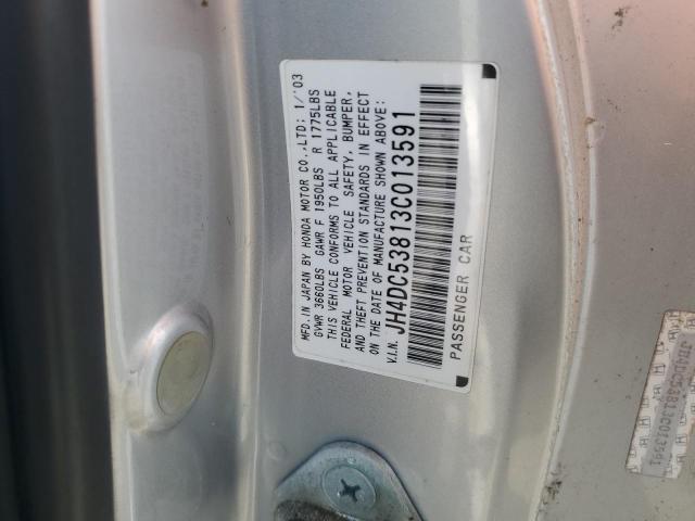 JH4DC53813C013591 - 2003 ACURA RSX SILVER photo 12