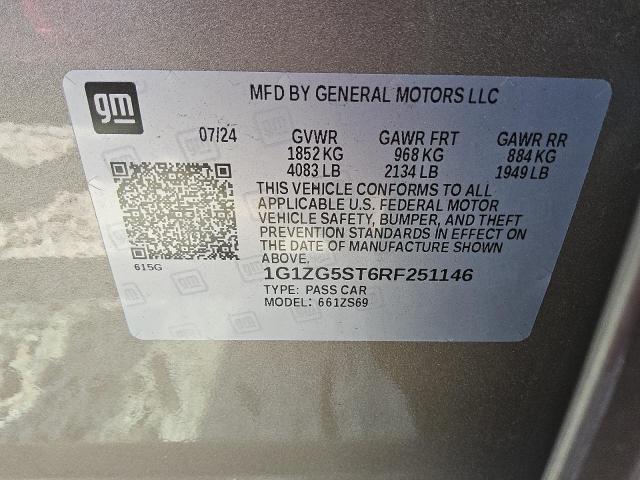 1G1ZG5ST6RF251146 - 2024 CHEVROLET MALIBU RS Kahverengi fotoğraf 12