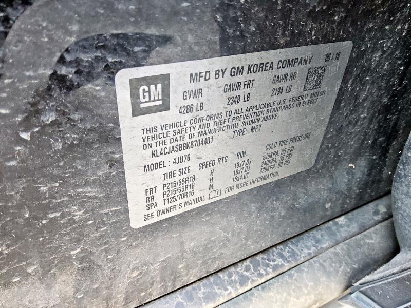 KL4CJASB8KB704401 - 2019 BUICK ENCORE PREFERRED Czarny zdjęcie 12