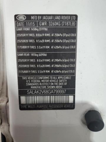 SALAK2V68GA799997 - 2016 LAND ROVER LR4 HSE LUXURY WHITE photo 13