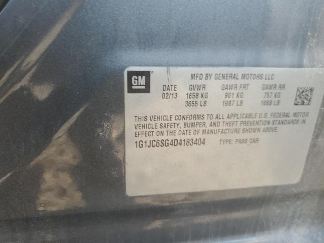 1G1JC6SG4D4183404 - 2013 CHEVROLET SONIC LT GRAY photo 12