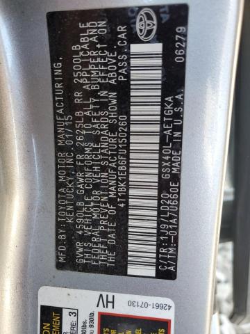 4T1BK1EB6FU150260 - 2015 TOYOTA AVALON XLE Сріблястий фото 13