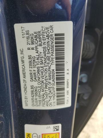 1HGCV1F1XJA059204 - 2018 HONDA ACCORD LX Синий фото 12