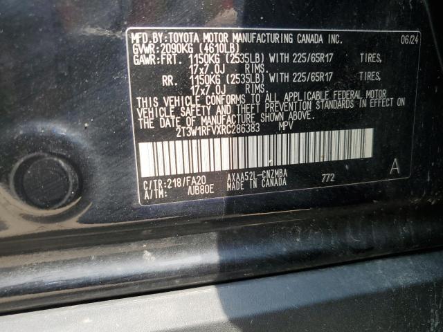 2T3W1RFVXRC286383 - 2024 TOYOTA RAV4 XLE BLACK photo 13