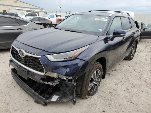 5TDGZRAH5NS546827 - 2022 TOYOTA HIGHLANDER XLE BLUE photo 1