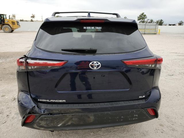 5TDGZRAH5NS546827 - 2022 TOYOTA HIGHLANDER XLE BLUE photo 6