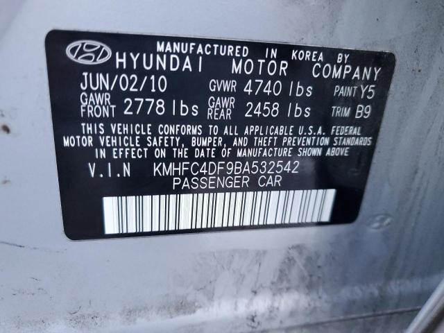 KMHFC4DF9BA532542 - 2011 HYUNDAI AZERA GLS SILVER photo 12