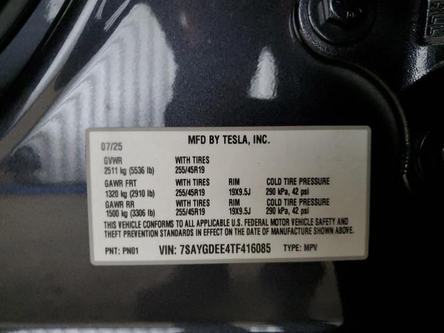 7SAYGDEE4TF416085 - 2026 TESLA MODEL Y ნაცრისფერი ფოტო 12