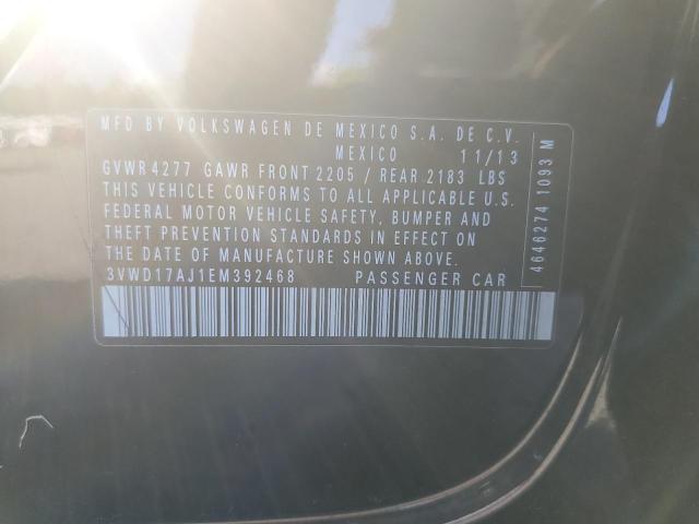 3VWD17AJ1EM392468 - 2014 VOLKSWAGEN JETTA SE BLACK photo 12