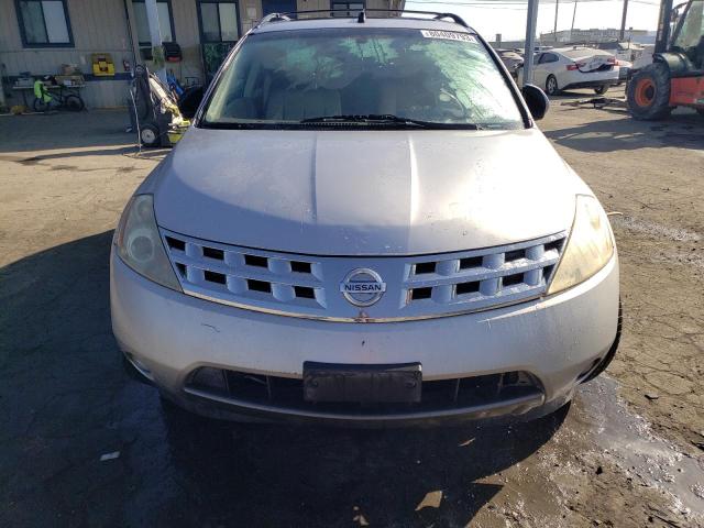 JN8AZ08T44W217597 - 2004 NISSAN MURANO SL SILVER photo 5