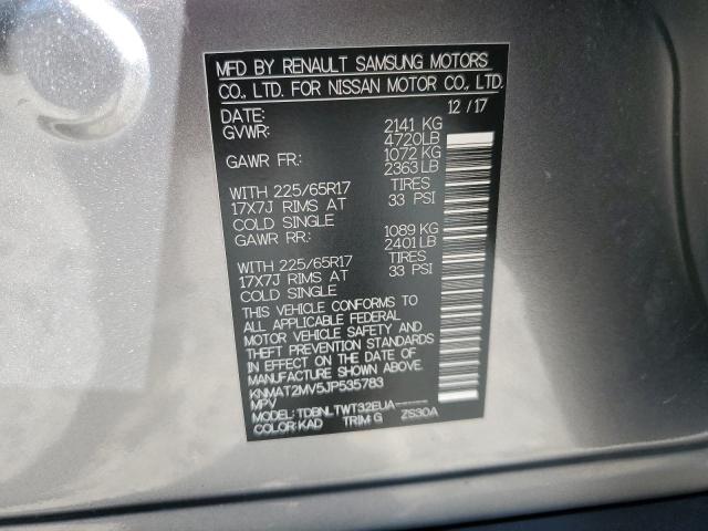 KNMAT2MV5JP535783 - 2018 NISSAN ROGUE S 灰色 照片 13