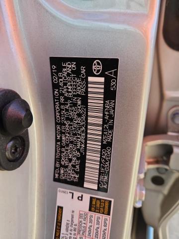 JTNK4RBE3K3046221 - 2019 TOYOTA COROLLA SE 银色 照片 12