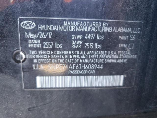 5NPE24AF6JH608944 - 2018 HYUNDAI SONATA SE BLACK photo 12