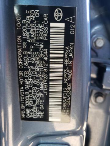 JTDBT923181214044 - 2008 TOYOTA YARIS BLUE photo 12