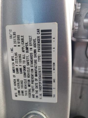 1HGCP2F32CA226711 - 2012 HONDA ACCORD LX SILVER photo 13