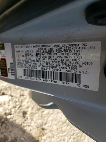 5TETX22N59Z632504 - 2009 TOYOTA TACOMA ACCESS CAB Күміс фото 12