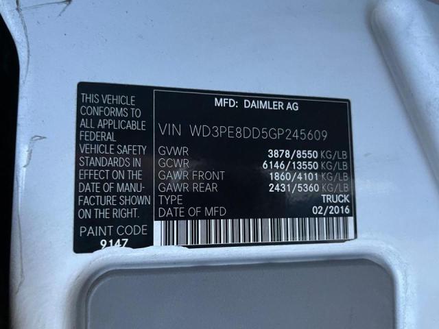 WD3PE8DD5GP245609 - 2016 MERCEDES-BENZ SPRINTER 2500 WHITE photo 10