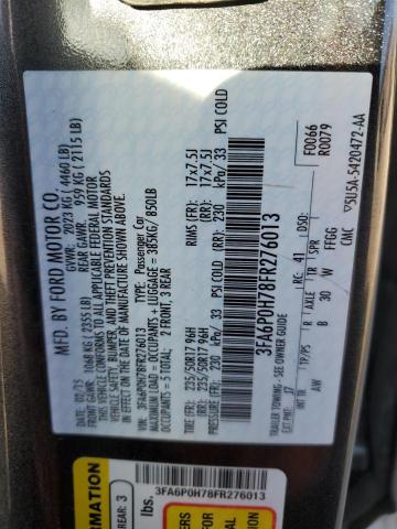 3FA6P0H78FR276013 - 2015 FORD FUSION SE GRAY photo 13