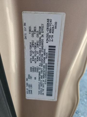 4TAVL52N5XZ448920 - 1999 TOYOTA TACOMA XTRACAB თაფლისფერი ფოტო 12