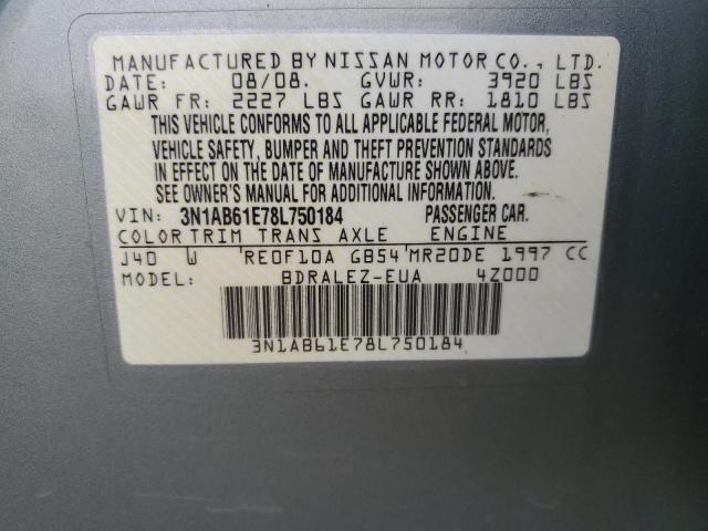 3N1AB61E78L750184 - 2008 NISSAN SENTRA 2.0 GREEN photo 12