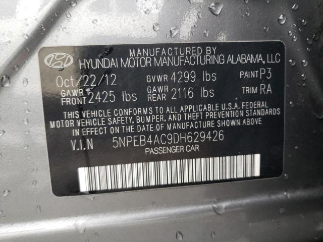 5NPEB4AC9DH629426 - 2013 HYUNDAI SONATA GLS GRAY photo 12