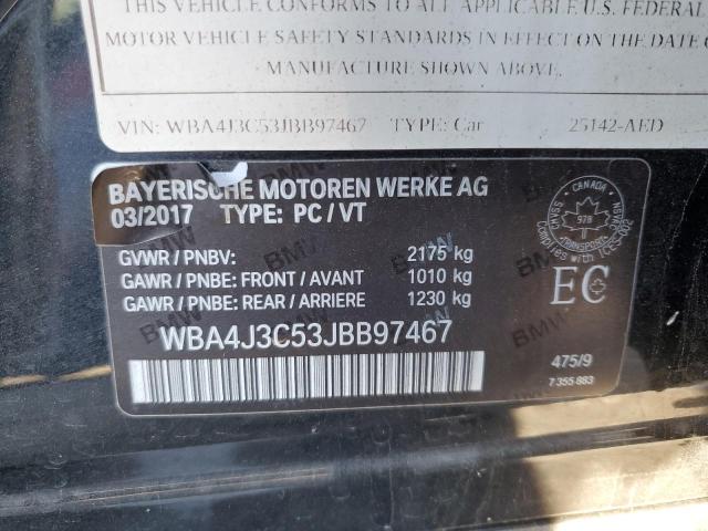 WBA4J3C53JBB97467 - 2018 BMW 430XI GRAN COUPE BLACK photo 13