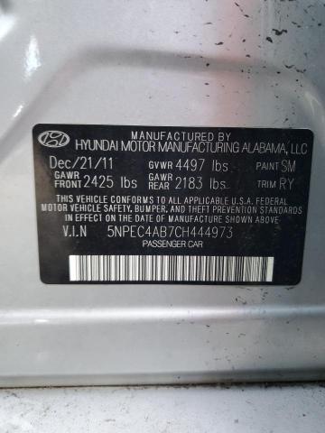 5NPEC4AB7CH444973 - 2012 HYUNDAI SONATA SE SILVER photo 12