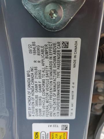 2HGFE1E50NH476923 - 2022 HONDA CIVIC SI BLUE photo 12