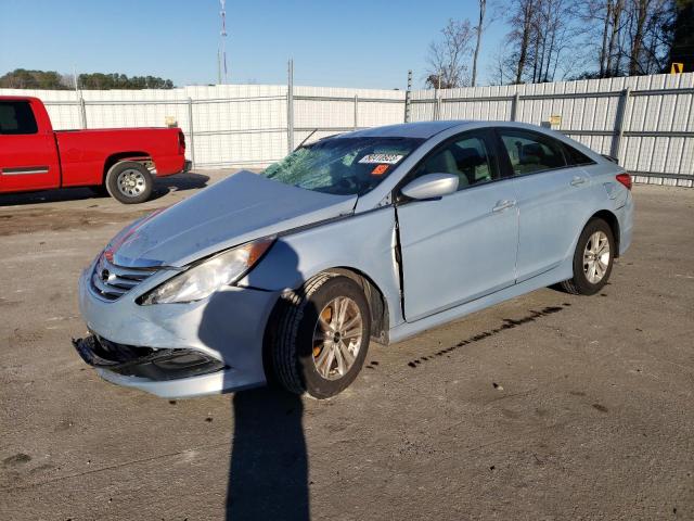 5NPEB4AC5EH915792 - 2014 HYUNDAI SONATA GLS BLUE photo 1