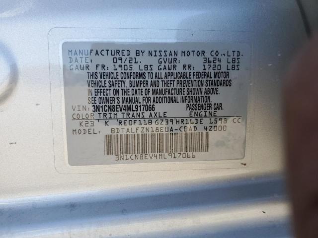 3N1CN8EV4ML917066 - 2021 NISSAN VERSA SV SILVER photo 13