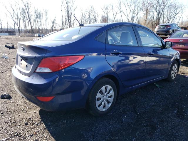 KMHCT4AE0GU991236 - 2016 HYUNDAI ACCENT SE BLUE photo 3