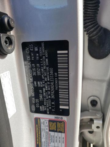 3KPA24AD4LE313460 - 2020 KIA RIO LX GRAY photo 13