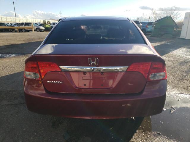 1HGFA16559L000444 - 2009 HONDA CIVIC LX BURGUNDY photo 6