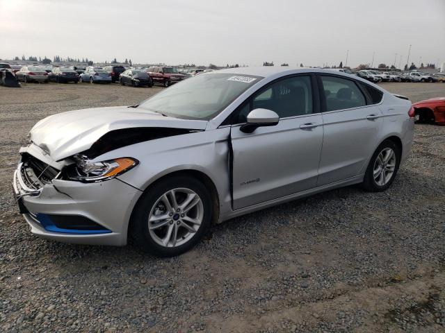 3FA6P0LU4JR167988 - 2018 FORD FUSION SE HYBRID SILVER photo 1