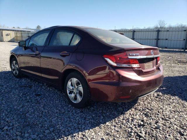 19XFB2F52FE094191 - 2015 HONDA CIVIC LX MAROON photo 2