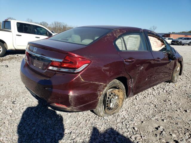 19XFB2F52FE094191 - 2015 HONDA CIVIC LX MAROON photo 3