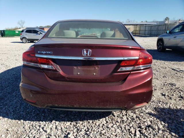 19XFB2F52FE094191 - 2015 HONDA CIVIC LX MAROON photo 6