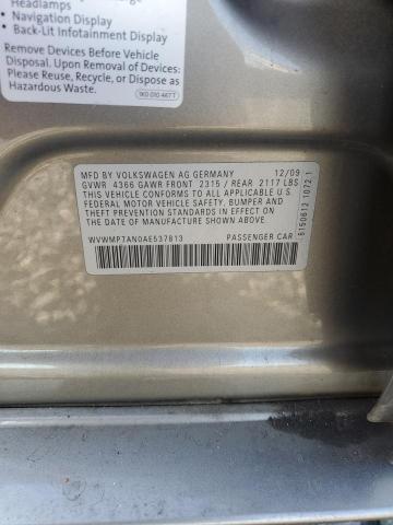 WVWMP7AN0AE537813 - 2010 VOLKSWAGEN CC SPORT TAN photo 13