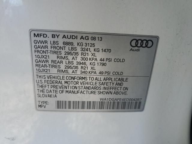 WA1DGAFE4ED004357 - 2014 AUDI Q7 PRESTIGE თეთრი ფოტო 12