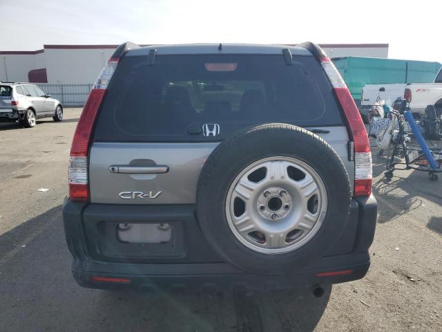 JHLRD68565C010930 - 2005 HONDA CR-V LX GRAY photo 6