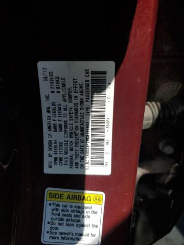 19UUA8F29CA036663 - 2012 ACURA TL BURGUNDY photo 12