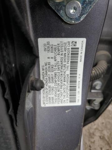 2HGFC2F81LH593248 - 2020 HONDA CIVIC SPORT Grau Foto 12