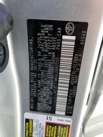 4T1C11AK4LU992555 - 2020 TOYOTA CAMRY LE SILVER photo 12