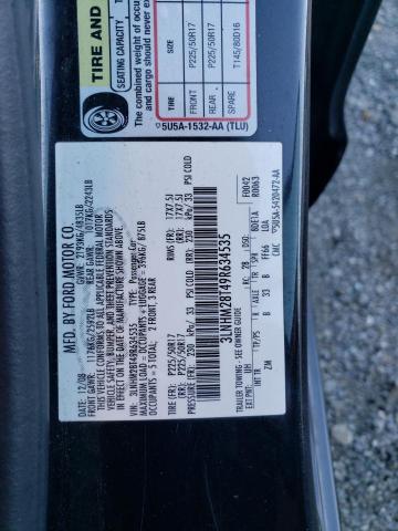 3LNHM28T49R634535 - 2009 LINCOLN MKZ BLACK photo 12