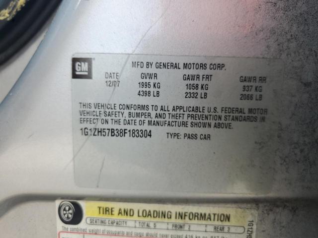 1G1ZH57B38F183304 - 2008 CHEVROLET MALIBU 1LT BLACK photo 12