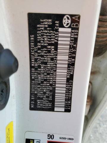 5YFBURHE1FP342217 - 2015 TOYOTA COROLLA L WHITE photo 13